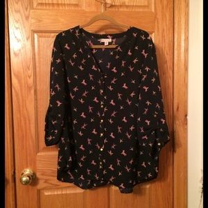 Button down bird blouse